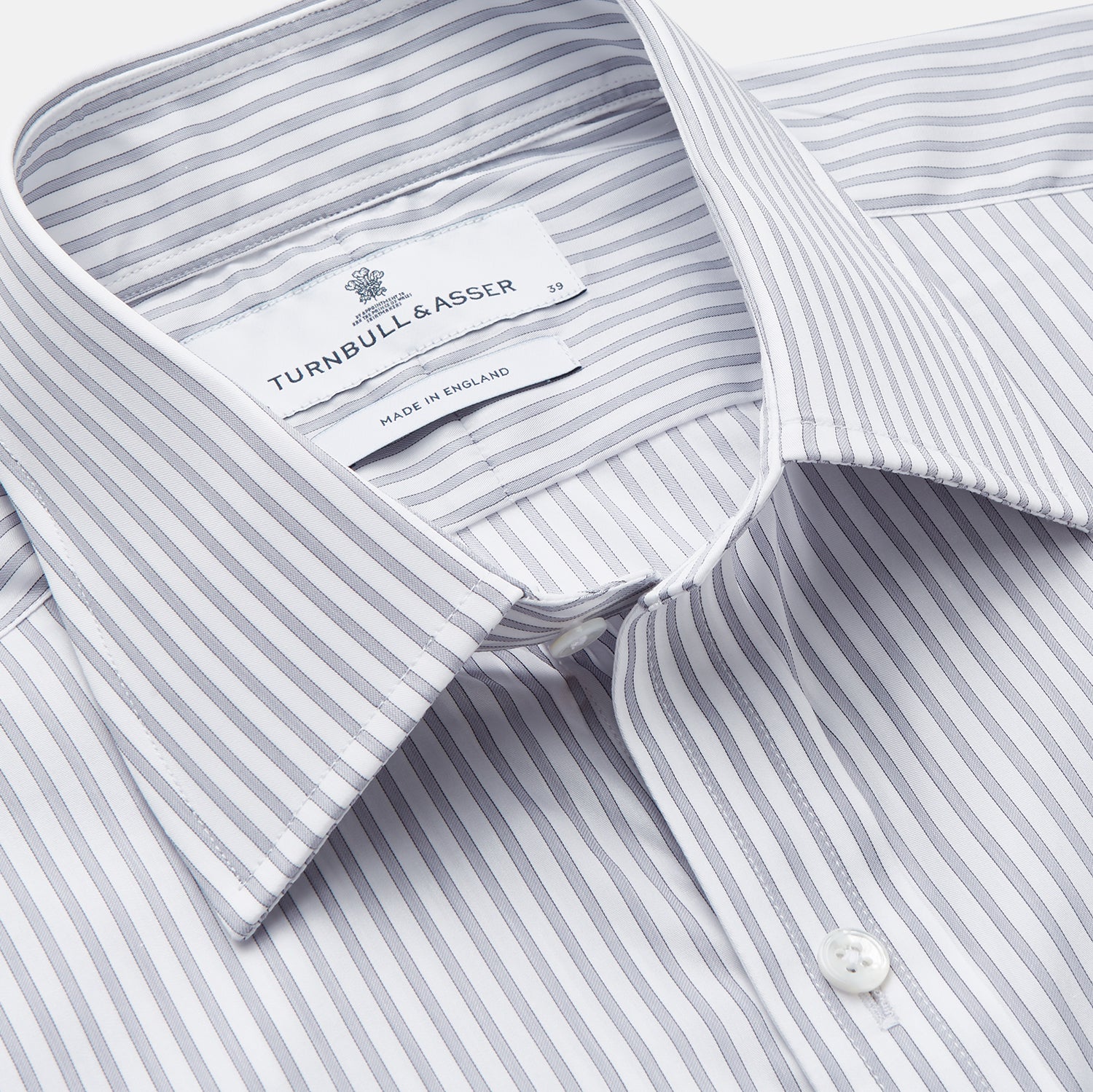 View 3 of product Grey Multi Stripe Regular Fit Twill Shirt with T&A Collar and Double Cuffs