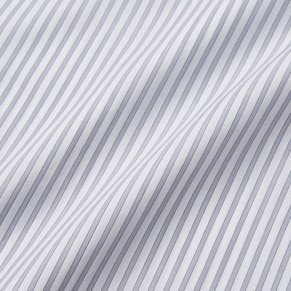 Grey Multi Stripe Regular Fit Twill Shirt with T&A Collar and Double Cuffs Image 4