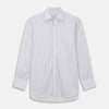 View 2 of product Grey Multi Stripe Regular Fit Twill Shirt with T&A Collar and Double Cuffs