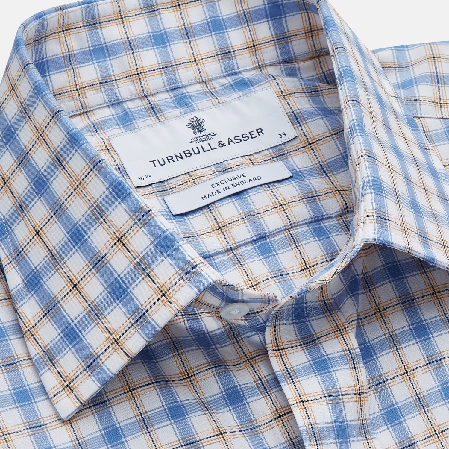 View 2 of product Blue Multi Check Regular Fit Shirt with T&A Collar and 3 Button Cuffs