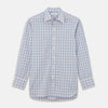 View 1 of product Blue Multi Check Regular Fit Shirt with T&A Collar and 3 Button Cuffs