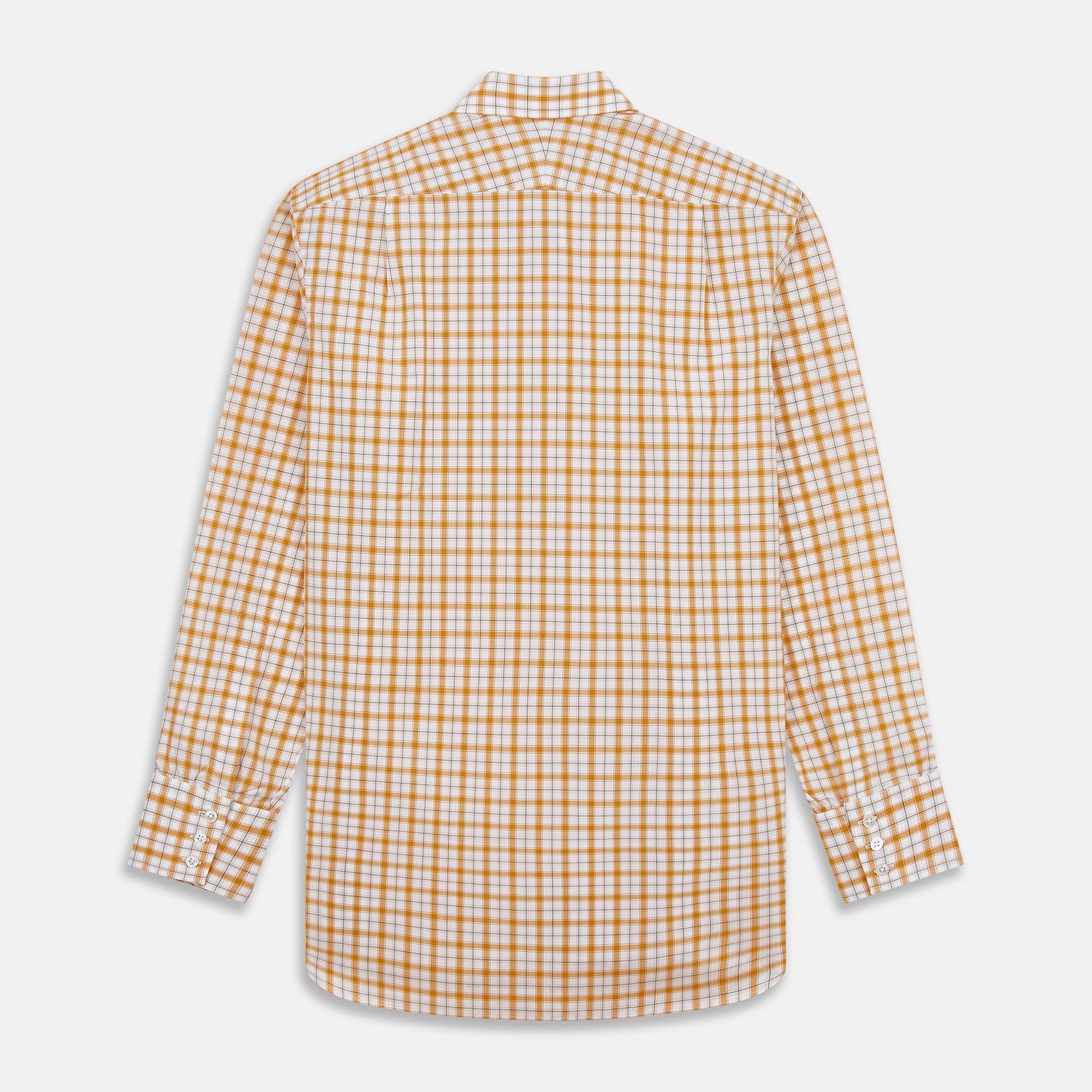 View 5 of product Orange Multi Check Regular Fit Shirt with T&A Collar and 3 Button Cuffs