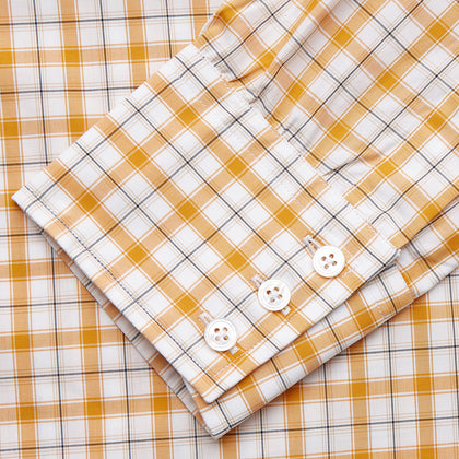 Orange Multi Check Regular Fit Shirt with T&A Collar and 3 Button Cuffs Image 2