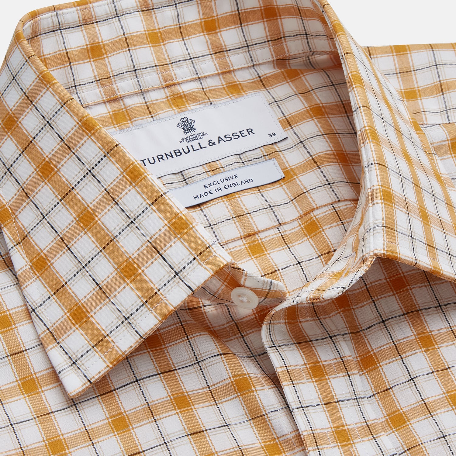 View 2 of product Orange Multi Check Regular Fit Shirt with T&A Collar and 3 Button Cuffs