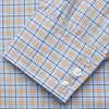 View 3 of product Blue, Orange & Navy Check Regular Fit Shirt with T&A Collar and 3 Button Cuffs