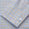 Blue, Orange & Navy Check Regular Fit Shirt with T&A Collar and 3 Button Cuffs