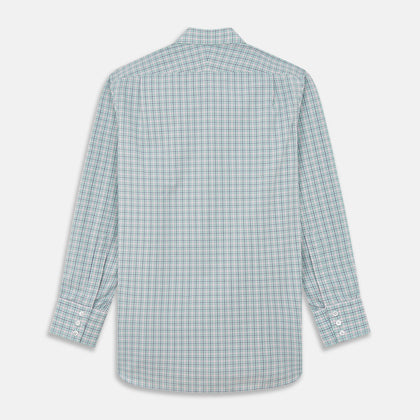 Green, Navy & Pink Check Regular Fit Shirt with T&A Collar and 3 Button Cuffs Image 4