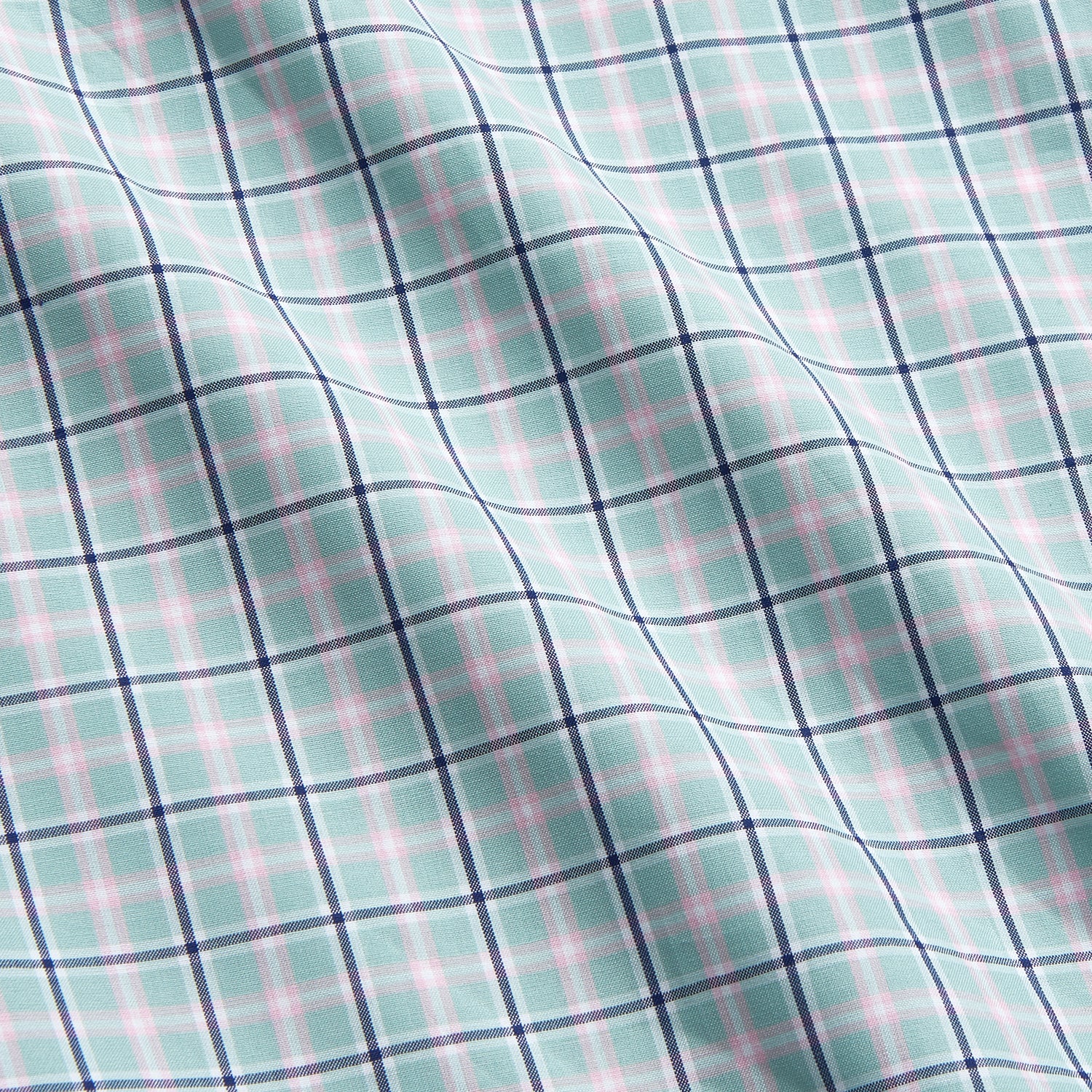 View 4 of product Green, Navy & Pink Check Regular Fit Shirt with T&A Collar and 3 Button Cuffs