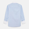 View 6 of product Mid Blue Micro-Check Regular Fit Shirt with White T&A Collar and Double Cuffs