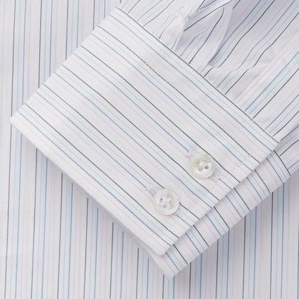 Blue Multi Stripe Tailored Fit Shelton Shirt Image 2