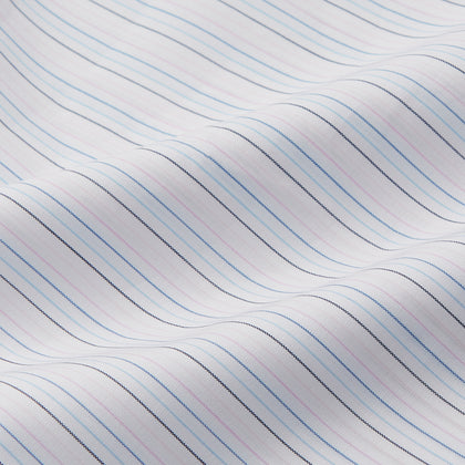 Blue Multi Stripe Tailored Fit Shelton Shirt Image 3