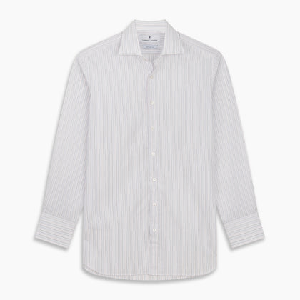 Blue Multi Stripe Tailored Fit Shelton Shirt Image 5