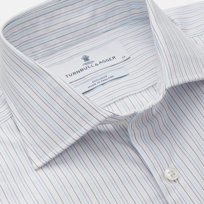 Purple Multi Stripe Tailored Fit Shelton Shirt Image 1