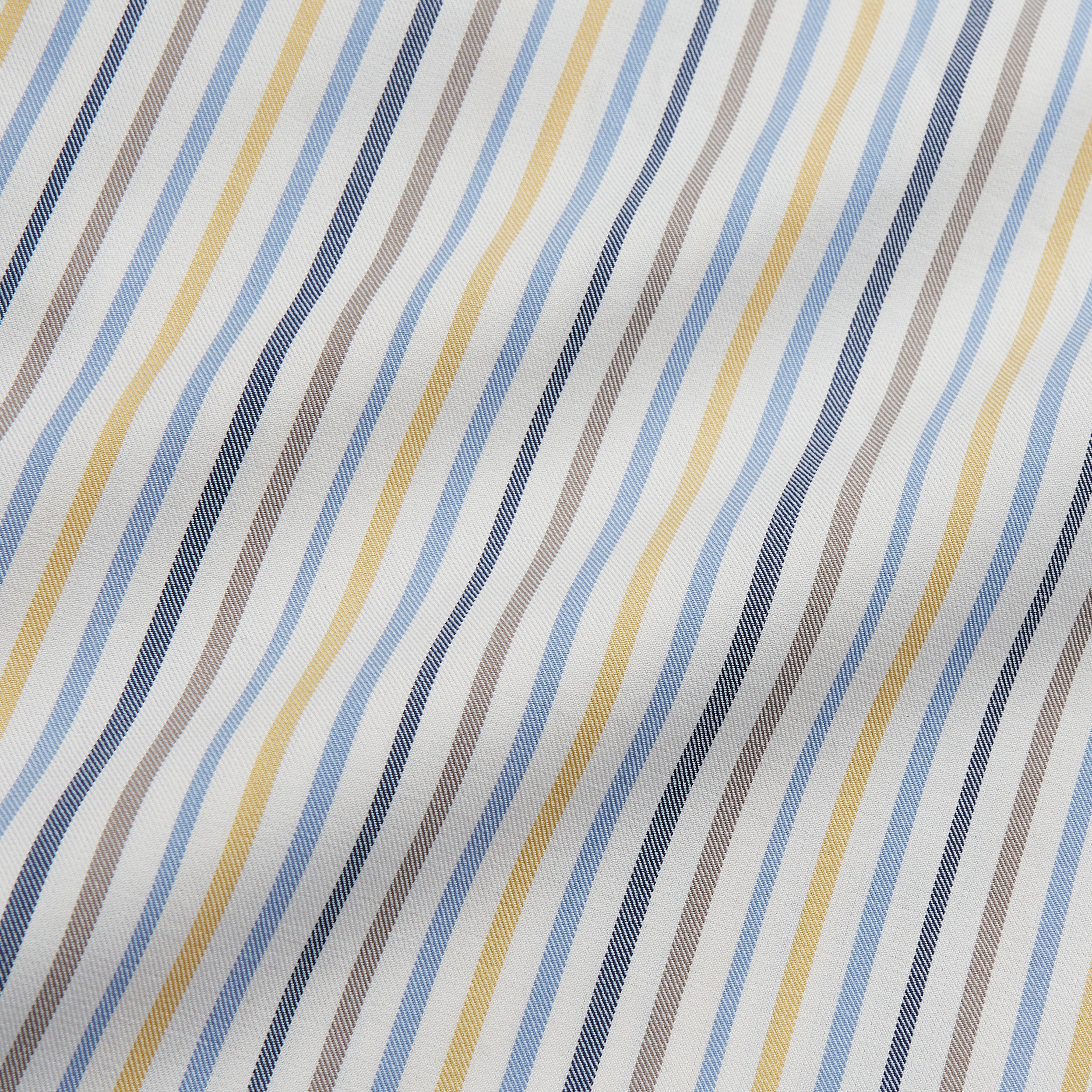 View 4 of product Yellow Multi Stripe Tailored Fit Shirt with Kent Collar and 2 Button Cuffs