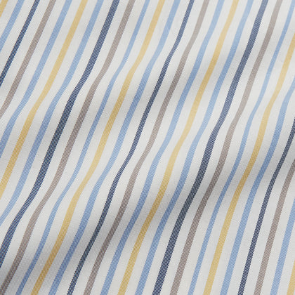 Yellow Multi Stripe Tailored Fit Shirt with Kent Collar and 2 Button Cuffs Image 3