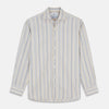 View 1 of product Yellow Multi Stripe Tailored Fit Shirt with Kent Collar and 2 Button Cuffs