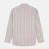 View 5 of product Burgundy Multi Stripe Tailored Fit Shirt with Kent Collar and 2 Button Cuffs