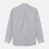 View 5 of product Grey & White Stripe Weekend Fit Shirt with Derby Collar and 1 Button Cuffs