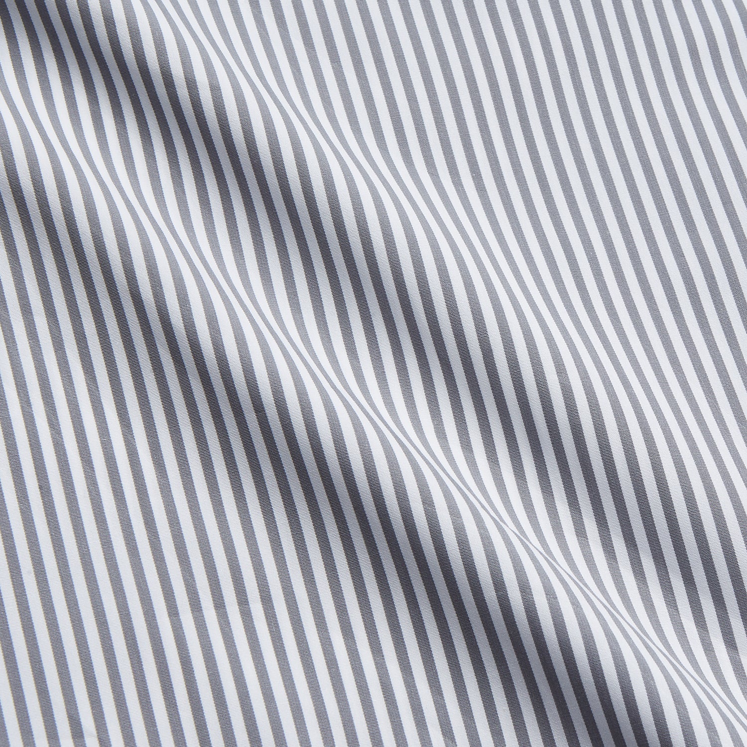 View 4 of product Grey & White Stripe Weekend Fit Shirt with Derby Collar and 1 Button Cuffs