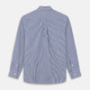 View 5 of product Navy & White Stripe Weekend Fit Shirt with Derby Collar and 1 Button Cuffs