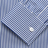 View 3 of product Navy & White Stripe Weekend Fit Shirt with Derby Collar and 1 Button Cuffs