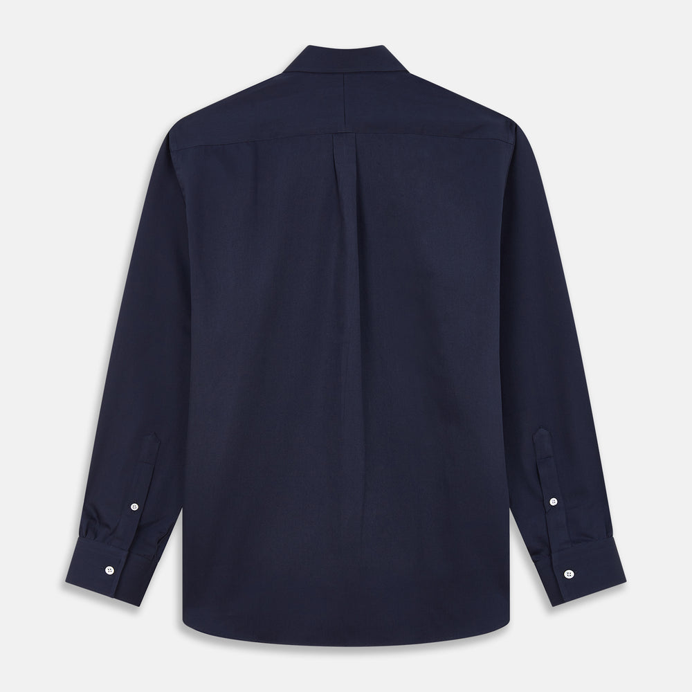 Navy Weekend Fit Shirt with Dorset Collar and 1 Button Cuffs