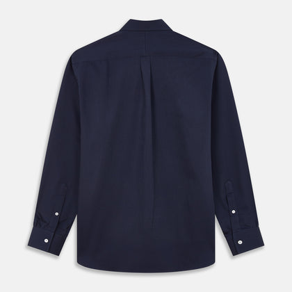 Navy Weekend Fit Shirt with Dorset Collar and 1 Button Cuffs Image 4
