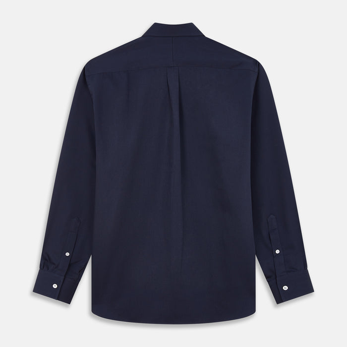 Navy Weekend Fit Shirt with Dorset Collar and 1 Button Cuffs Image 4
