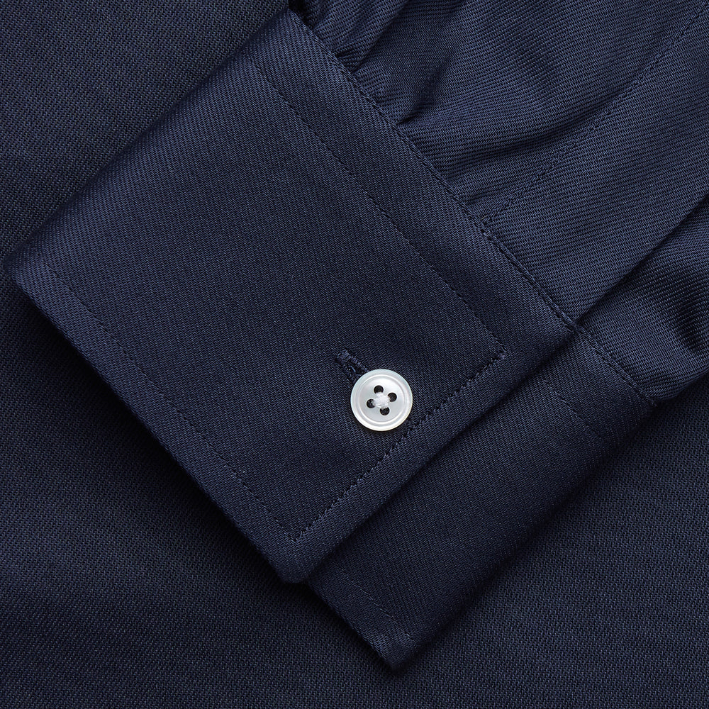 Navy Weekend Fit Shirt with Dorset Collar and 1 Button Cuffs