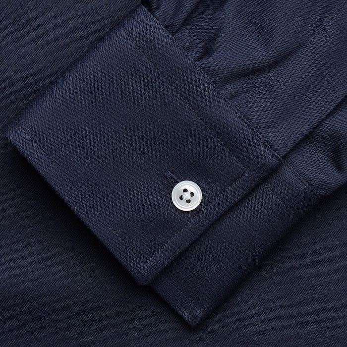 Navy Weekend Fit Shirt with Dorset Collar and 1 Button Cuffs Image 2