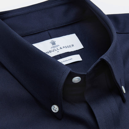 Navy Weekend Fit Shirt with Dorset Collar and 1 Button Cuffs