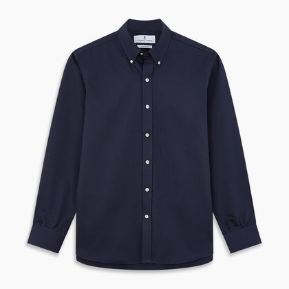 Navy Weekend Fit Shirt with Dorset Collar and 1 Button Cuffs Image 5