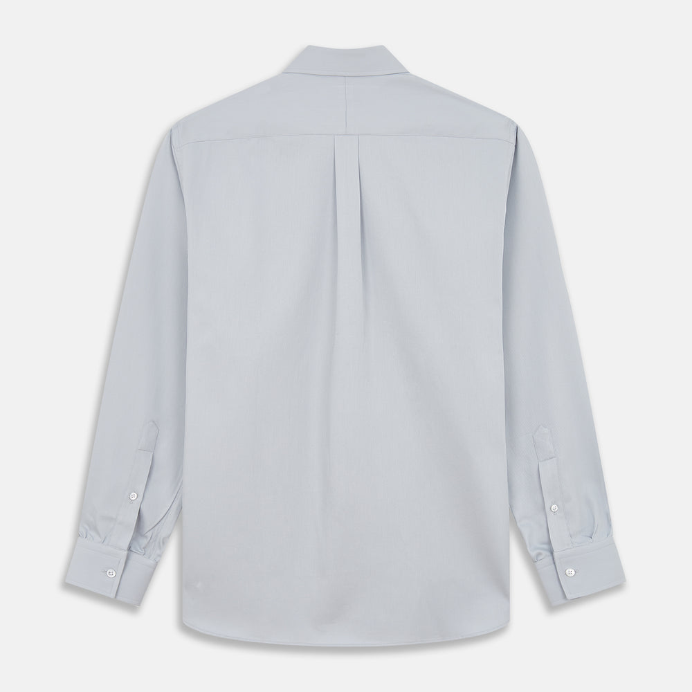 Grey Weekend Fit Shirt with Dorset Collar and 1 Button Cuffs