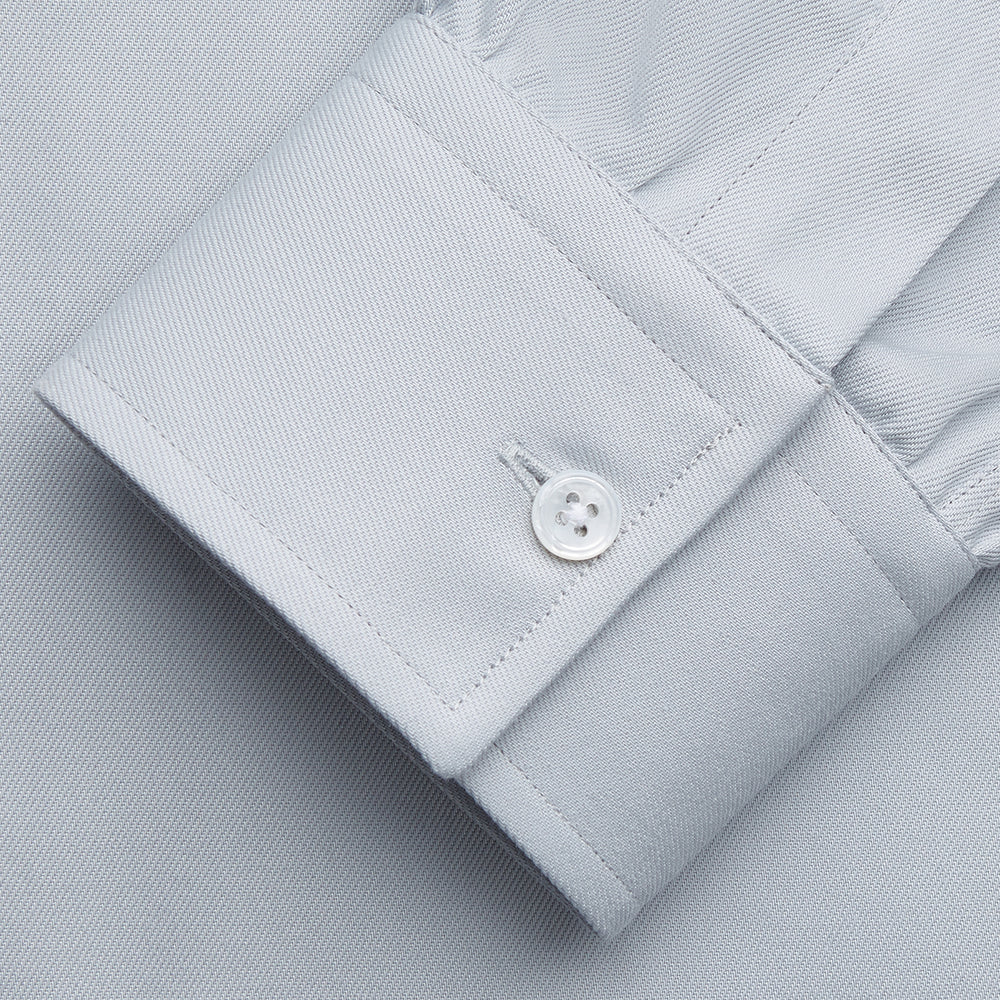Grey Weekend Fit Shirt with Dorset Collar and 1 Button Cuffs