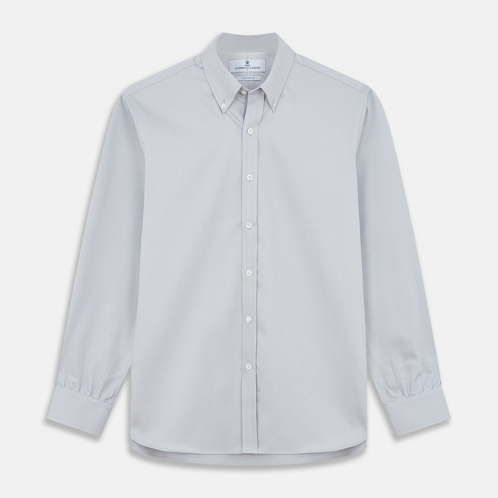 Grey Weekend Fit Shirt with Dorset Collar and 1 Button Cuffs