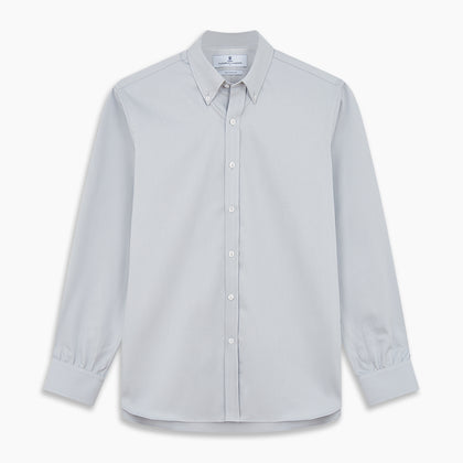 Grey Weekend Fit Shirt with Dorset Collar and 1 Button Cuffs Image 5
