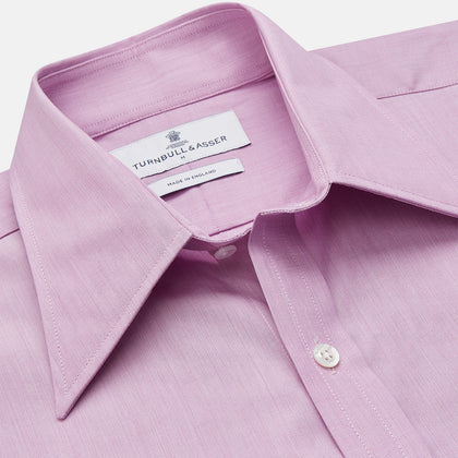 Pink Weekend Fit Shirt with Long Point Collar and Single Button Cuffs Image 1