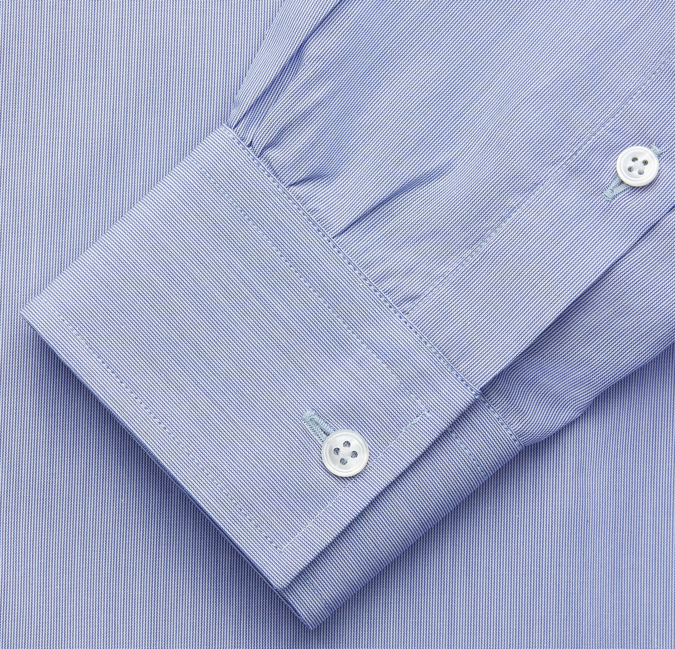 View 3 of product Pale Blue Weekend Fit Shirt with Long Point Collar and Single Button Cuffs