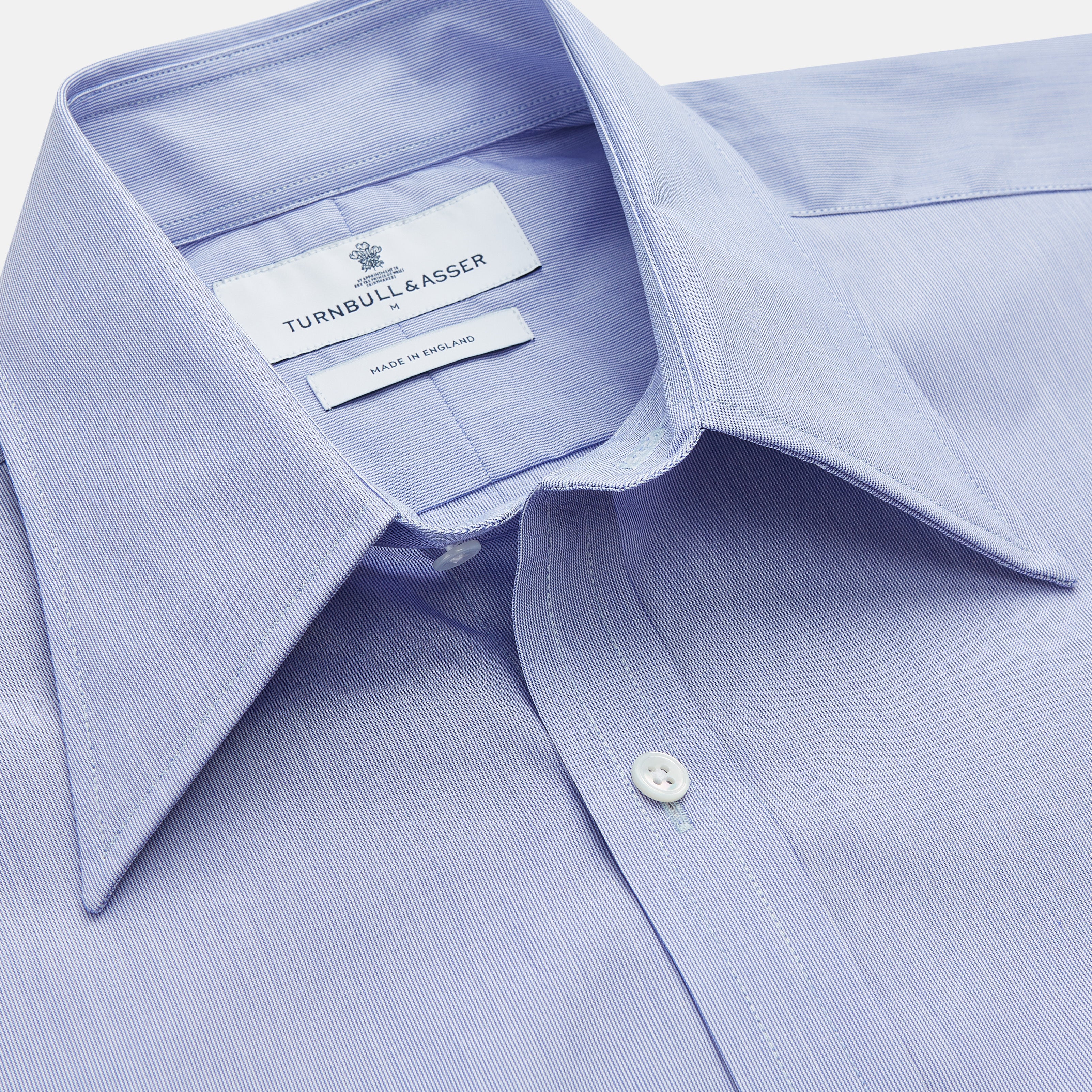 View 2 of product Pale Blue Weekend Fit Shirt with Long Point Collar and Single Button Cuffs