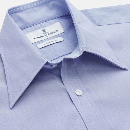 Pale Blue Weekend Fit Shirt with Long Point Collar and Single Button Cuffs Image 1