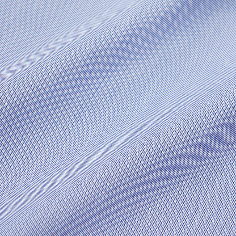 Pale Blue Weekend Fit Shirt with Long Point Collar and Single Button Cuffs