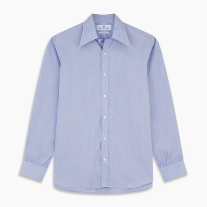 Pale Blue Weekend Fit Shirt with Long Point Collar and Single Button Cuffs Image 5