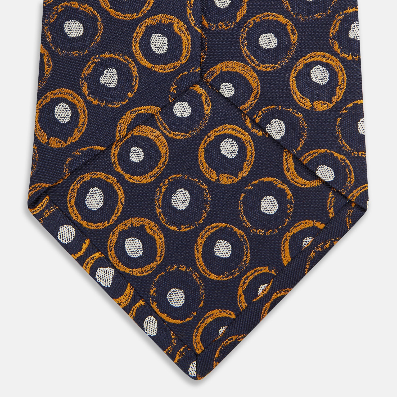 Orange Multi Circle Printed Silk Tie