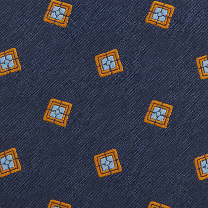 Orange Multi Geo Silk Tie Image 2