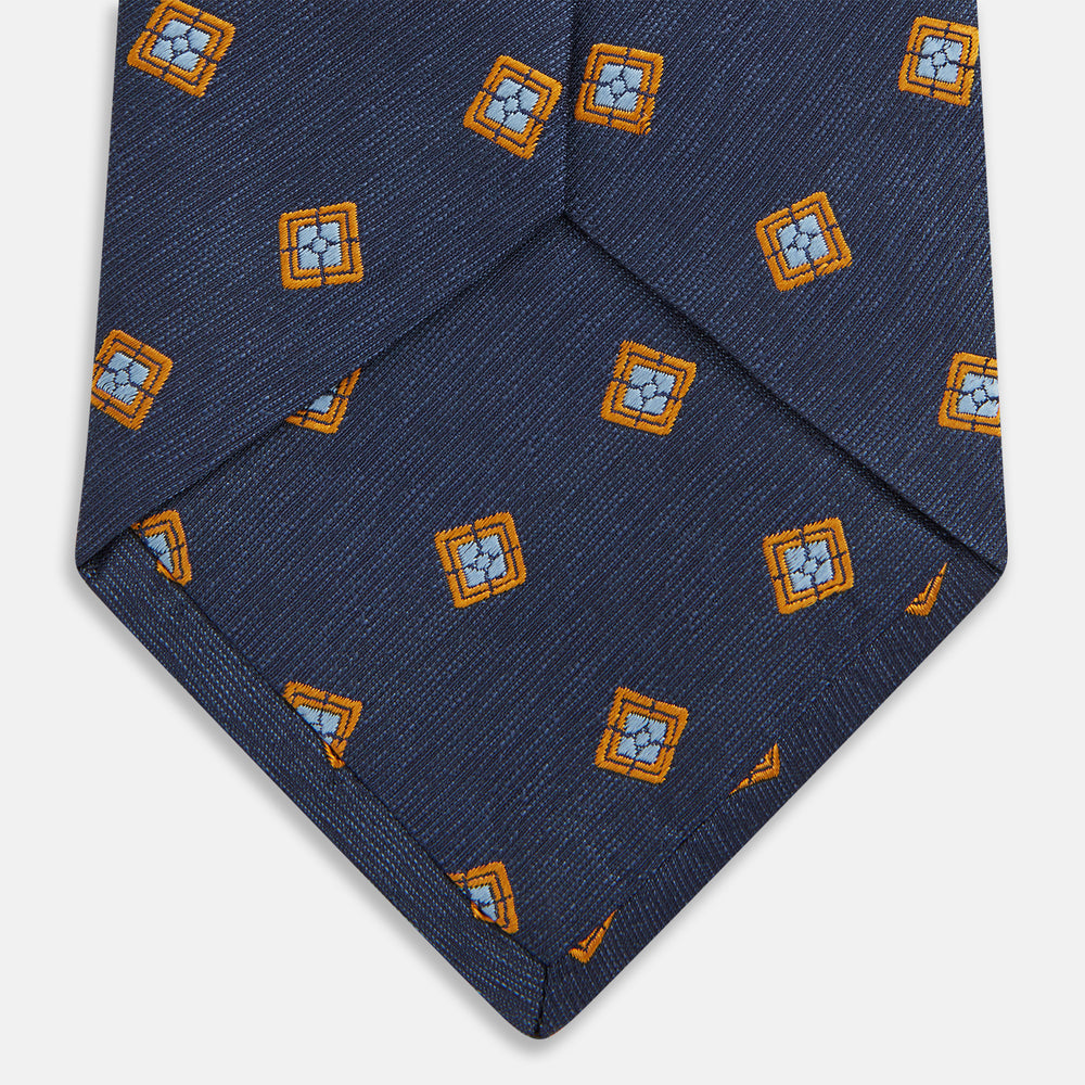 Orange Multi Geo Silk Tie