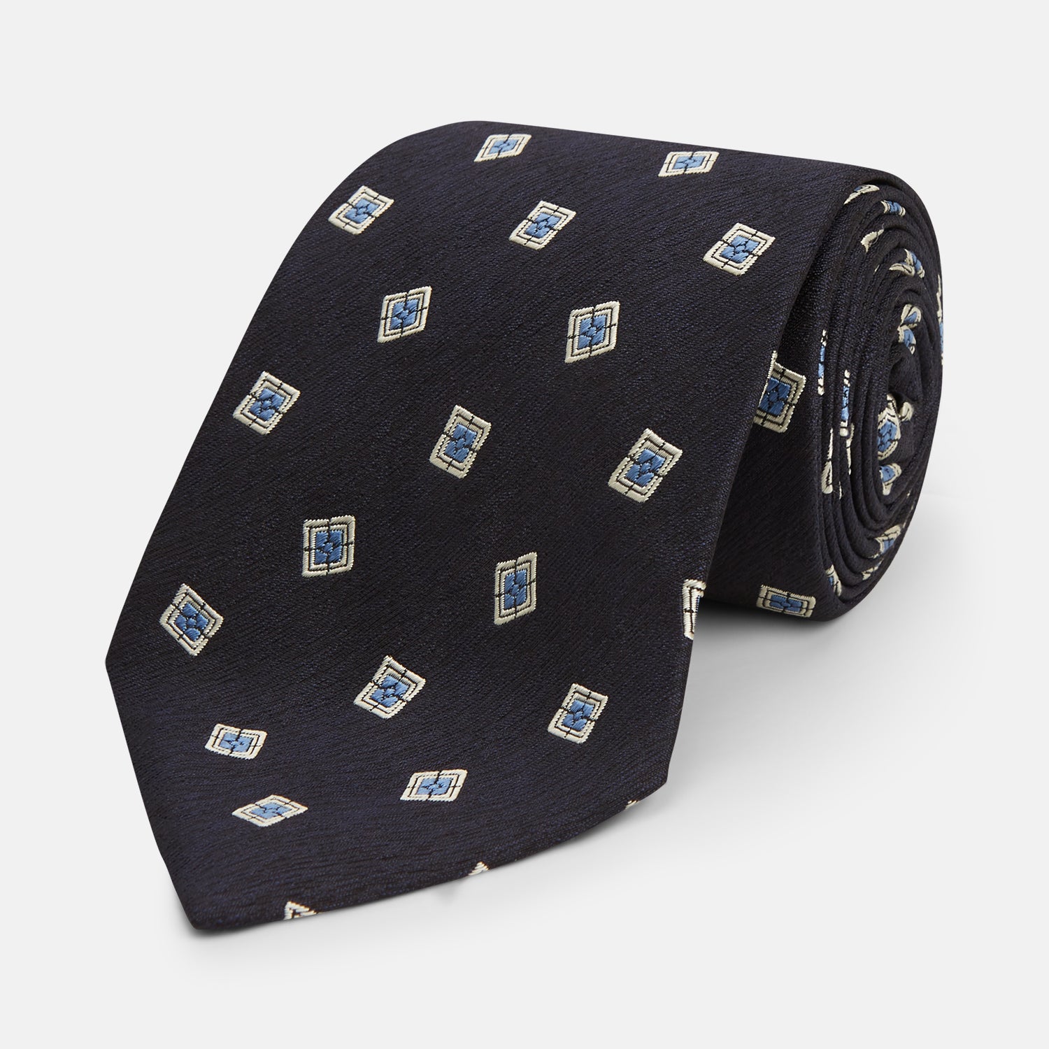 View 1 of product Navy Multi Geo Silk Tie