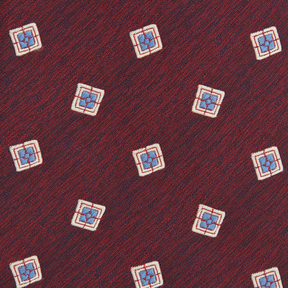 Burgundy Multi Geo Silk Tie Image 2