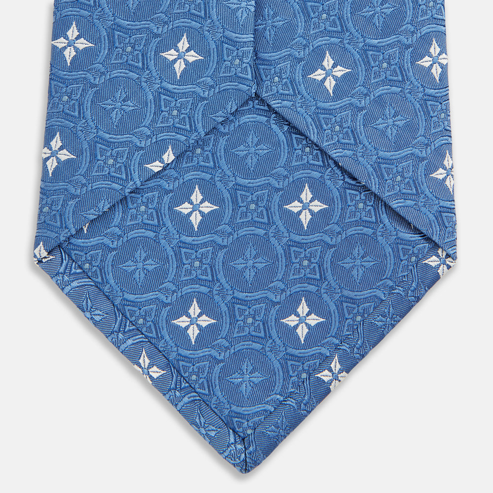 Blue Multi Neat Silk Tie