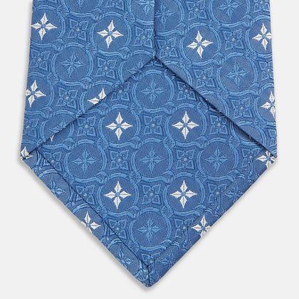Blue Multi Neat Silk Tie Image 3