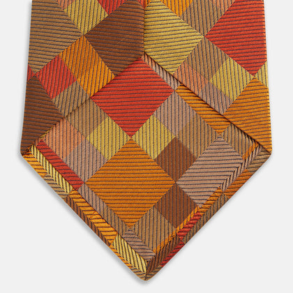 Orange Multi Pixel Silk Tie Image 3